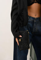 PINKO Borsetta Mini Double full strass nera da donna 105359A2WF Z99Q PINKO 