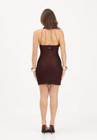 PATRIZIA PEPE Abito corto marrone da donna in maglia con perline 2A3057K326 B887 PATRIZIA PEPE 