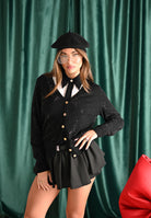 ELISABETTA FRANCHI Cardigan nero da donna con cristalli<BR/> MK26B56E2 188 ELISABETTA FRANCHI 