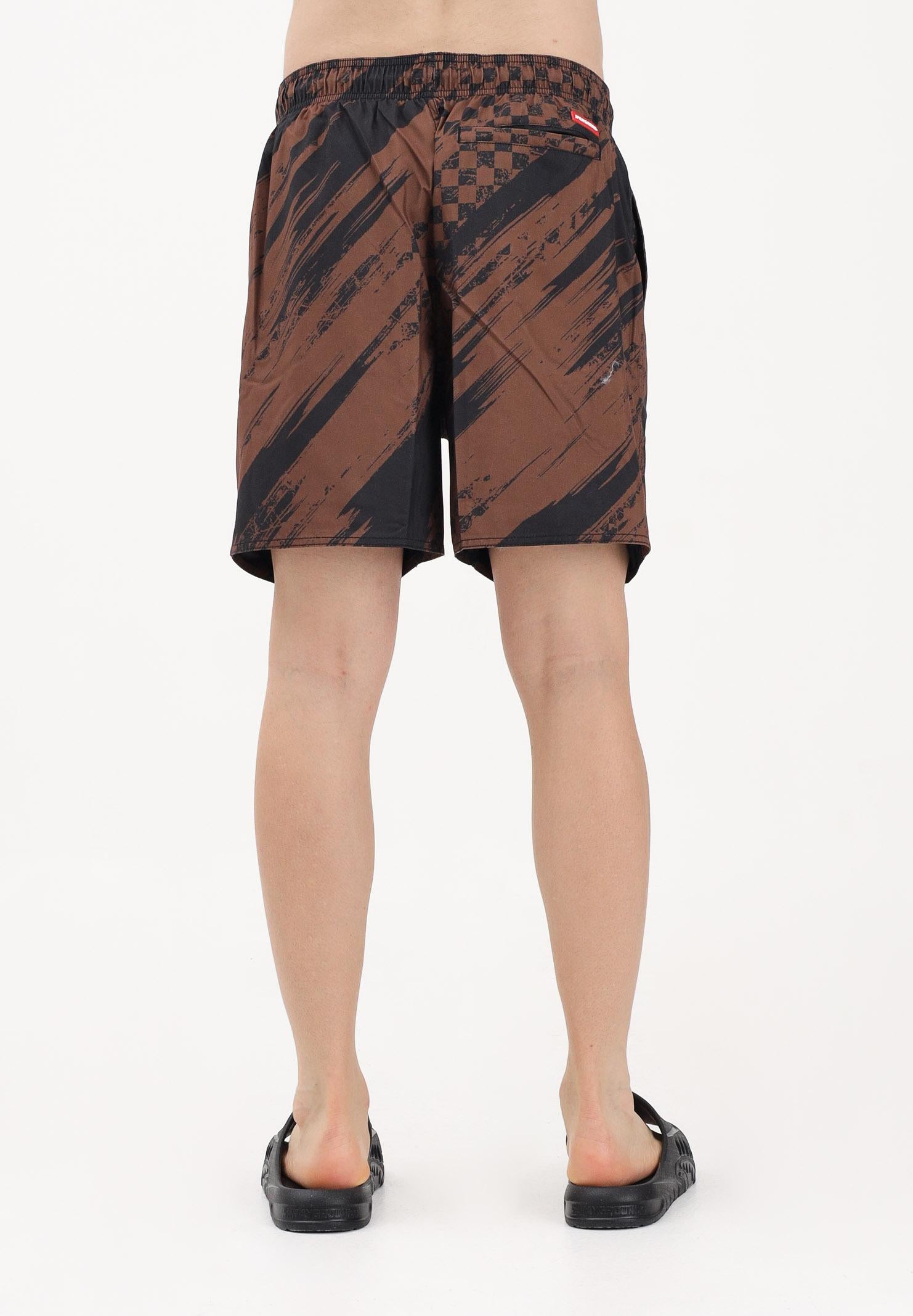 SPRAYGROUND Shorts mare SMEARED marrone e nero da uomo 910SWM2051 . SPRAYGROUND 