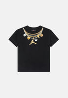 JORDAN T-shirt a manica corta Charm Necklace nera per bambino e bambina 45F861 023 JORDAN 