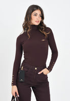ELISABETTA FRANCHI Maglioncino a collo alto bordeaux da donna con taschino<BR/> MK11B56E2 EA4 ELISABETTA FRANCHI 