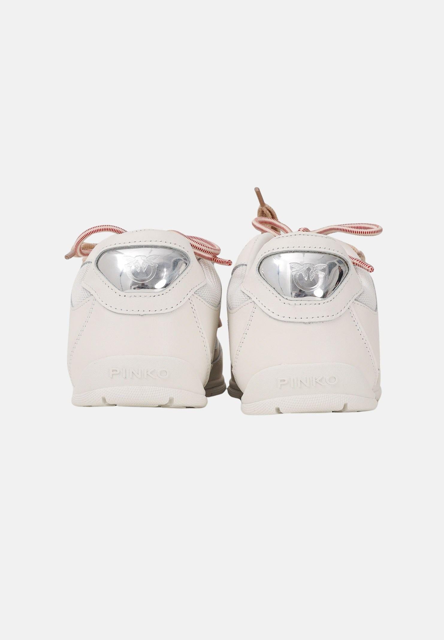 PINKO Sneakers bianche da donna con lacci doppi, cristallo e charm SS0185P132Z1B Z1B PINKO 