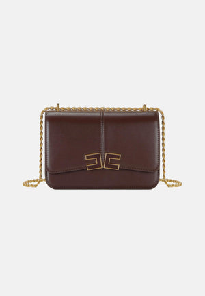 ELISABETTA FRANCHI Borsa a tracolla cacao da donna con logo BS91A61E2 644 ELISABETTA FRANCHI 