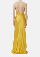 ELISABETTA FRANCHI Abito lungo Red Carpet in raso giallo donna ABR3362E2 EV4 ELISABETTA FRANCHI 