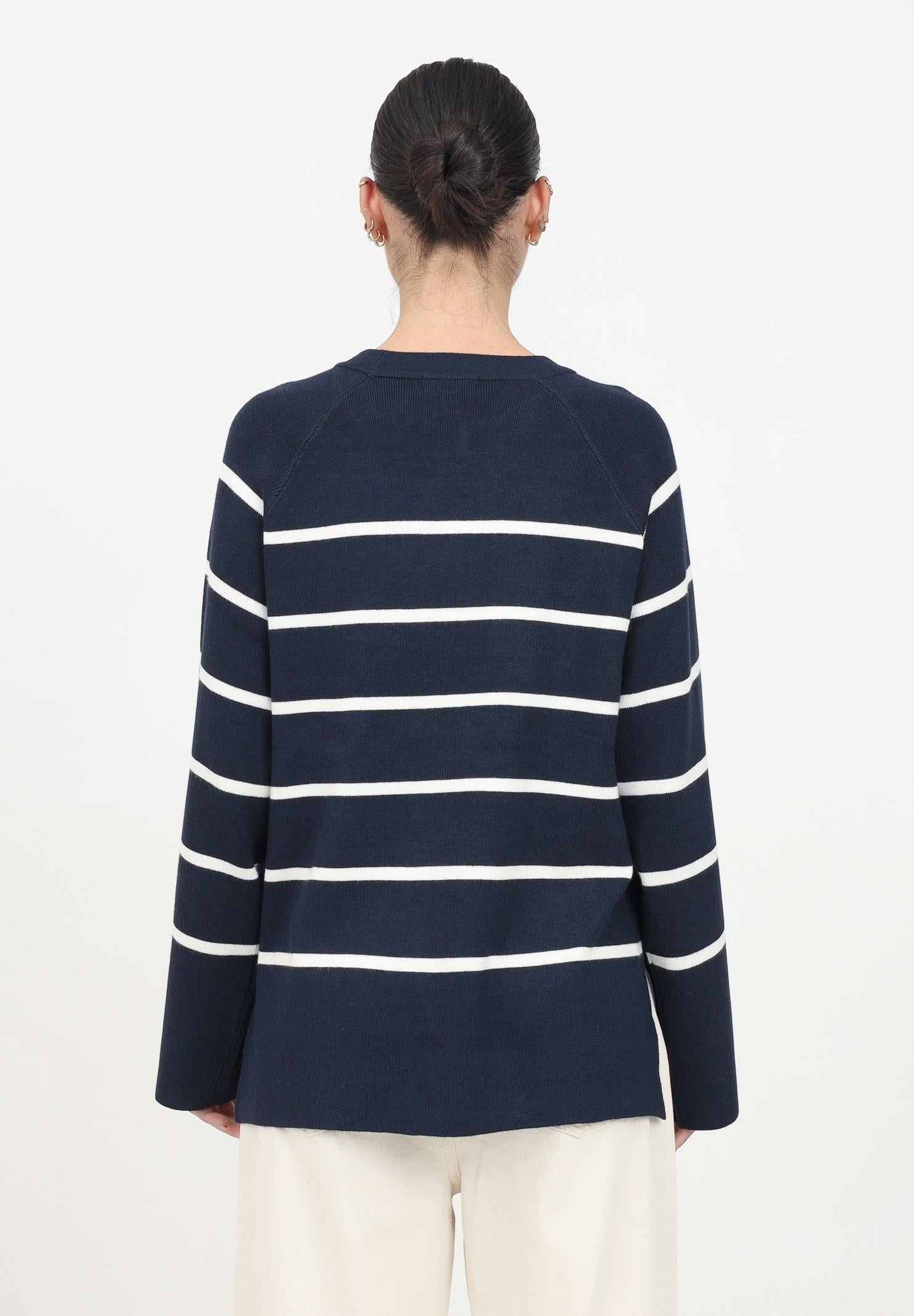 JDY Maglioncino girocollo blu da donna con righe orizzontali 15339172 Eggnog JDY 