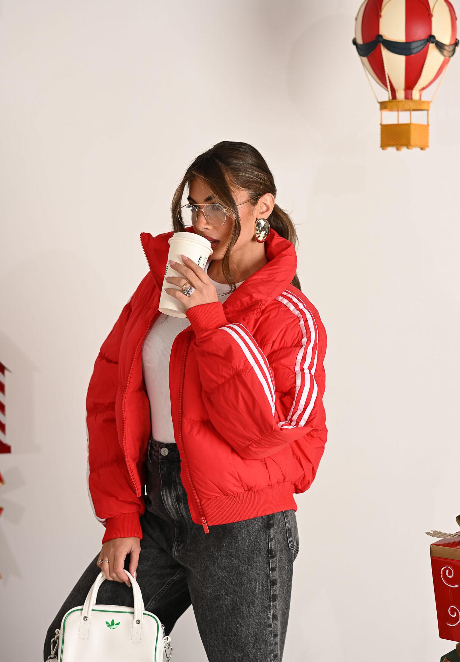 ADIDAS ORIGINALS Bomber Adicolor rosso da donna JX2966 . ADIDAS ORIGINALS 