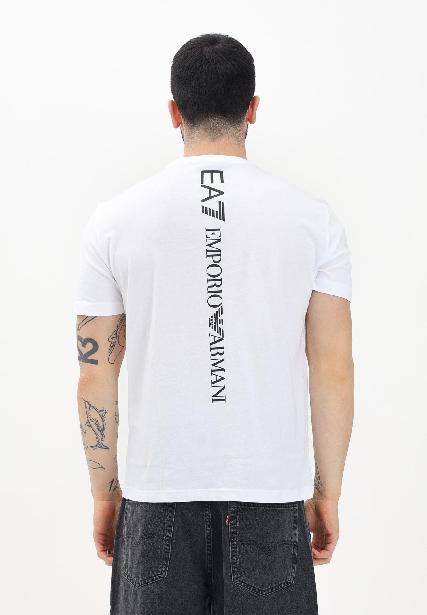 EA7 T-shirt a manica corta bianca da uomo con stampa logo 7M000567AF10375 M0003 EA7 