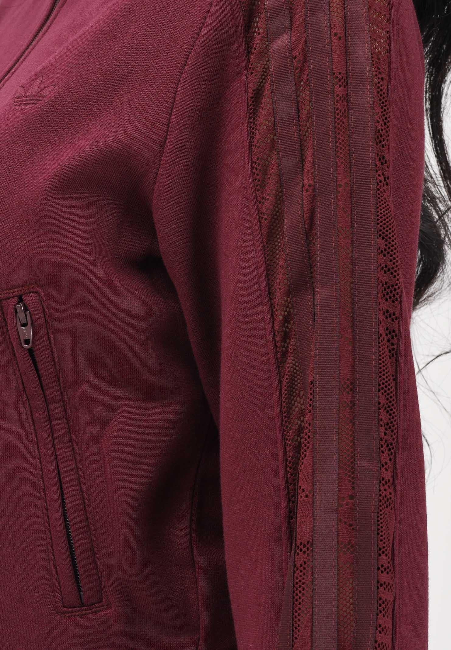 ADIDAS ORIGINALS Felpa con zip FIREBIRD LACE bordeaux da donna KC6451 . ADIDAS ORIGINALS 