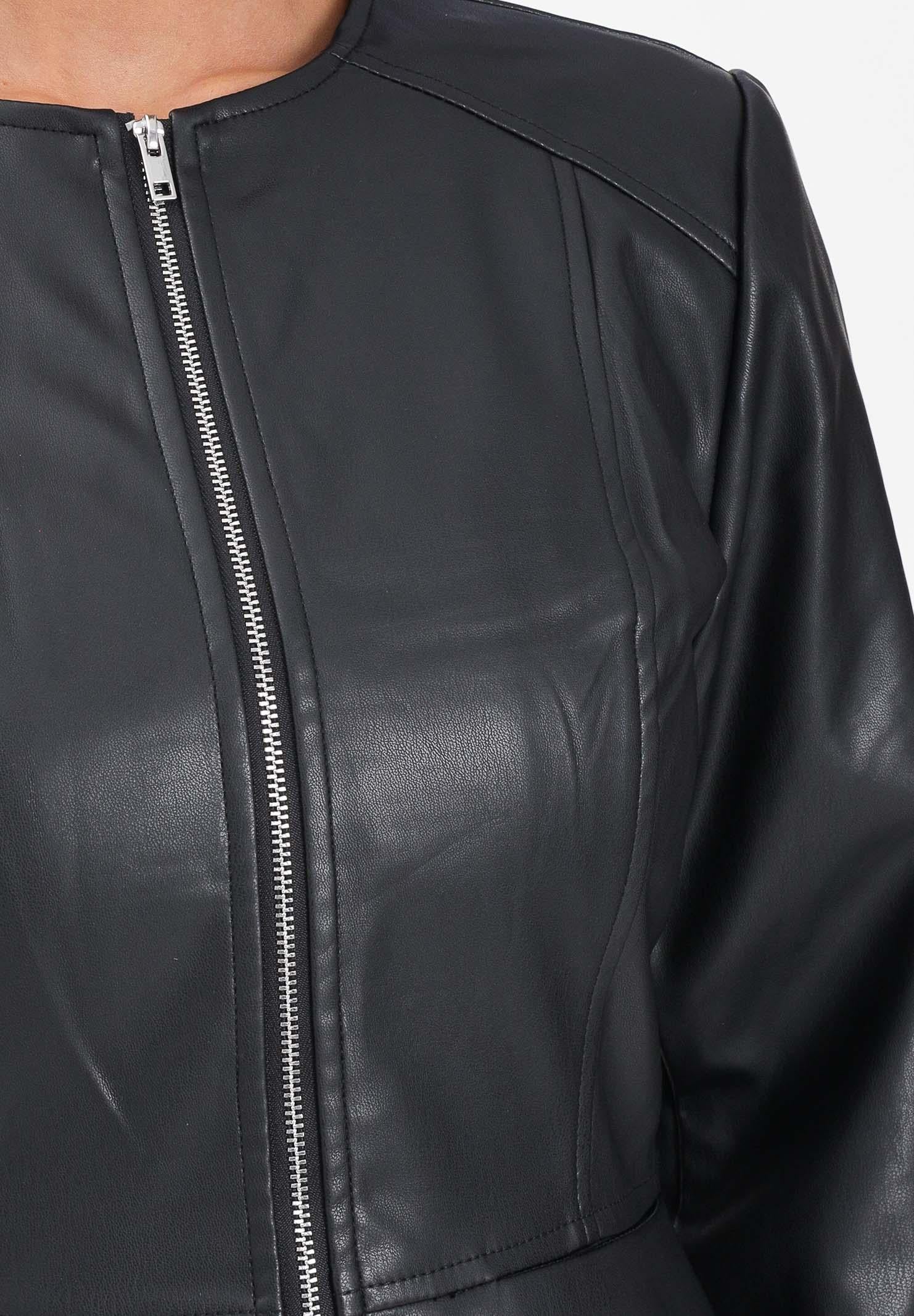 JDY Giubbotto in ecopelle nero da donna 15353991 Black JDY 