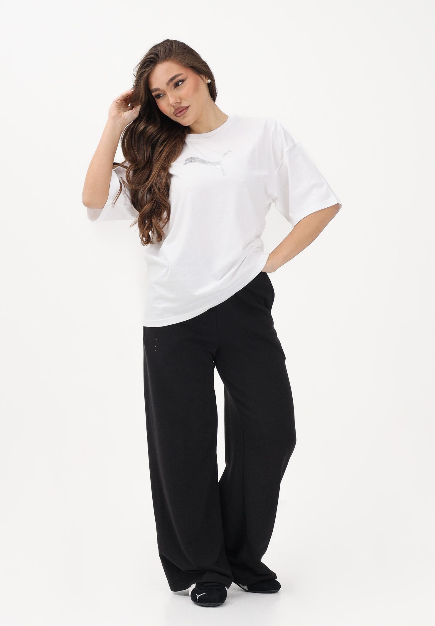 PUMA T-shirt a manica corta Essentials Bedazzled bianca da donna 634566 02 PUMA 