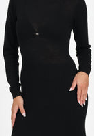 ELISABETTA FRANCHI Abito midi in maglia nera da donna con collo dolcevita AM30S57E2 110 ELISABETTA FRANCHI 