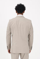 SELECTED HOMME Giacca doppiopetto beige da uomo con motivo gessato 16100151 SA SELECTED HOMME 