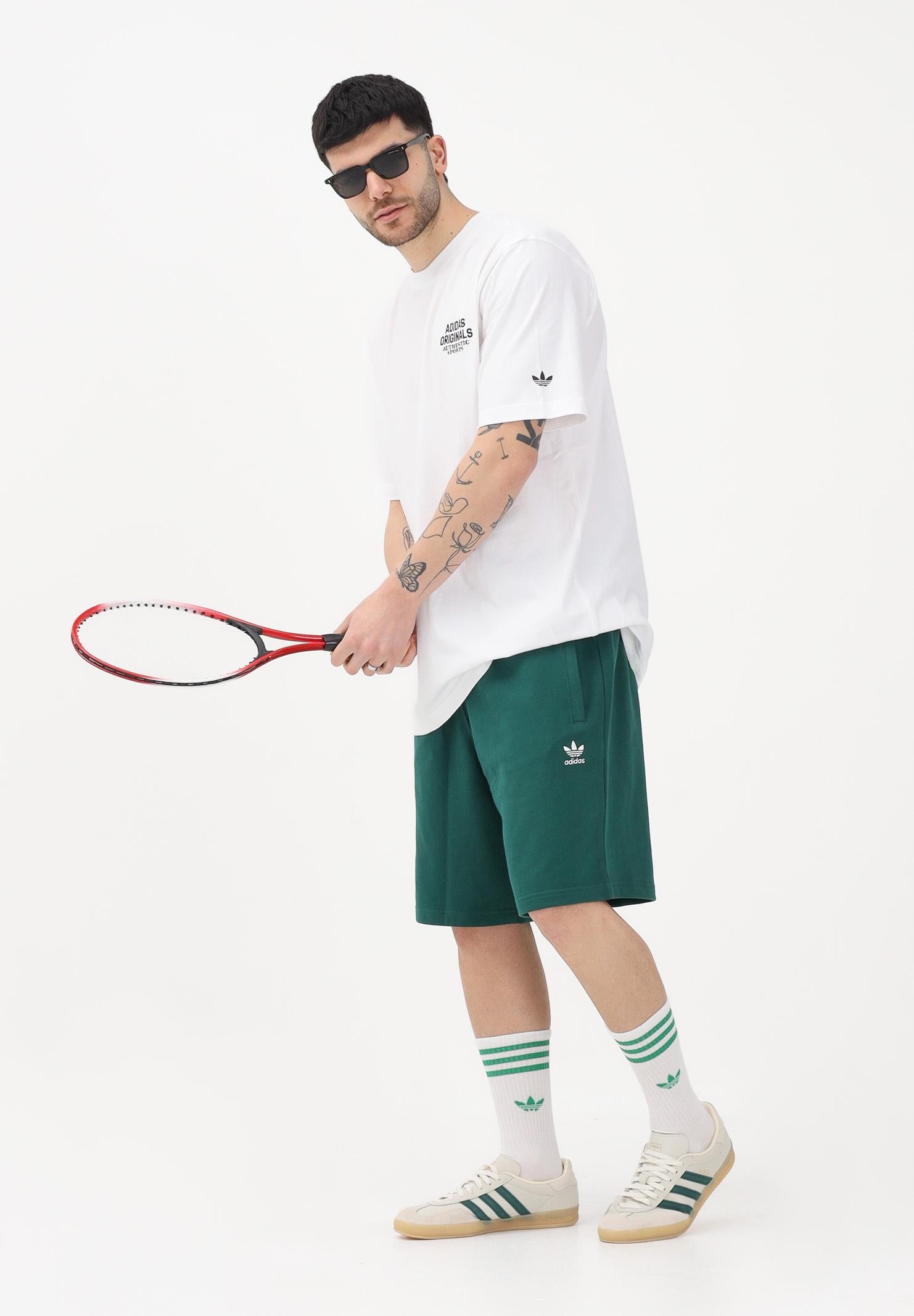 ADIDAS ORIGINALS Shorts sportivo TREFOIL ESSENTIALS FLEECE verde da uomo KD1311 . ADIDAS ORIGINALS 