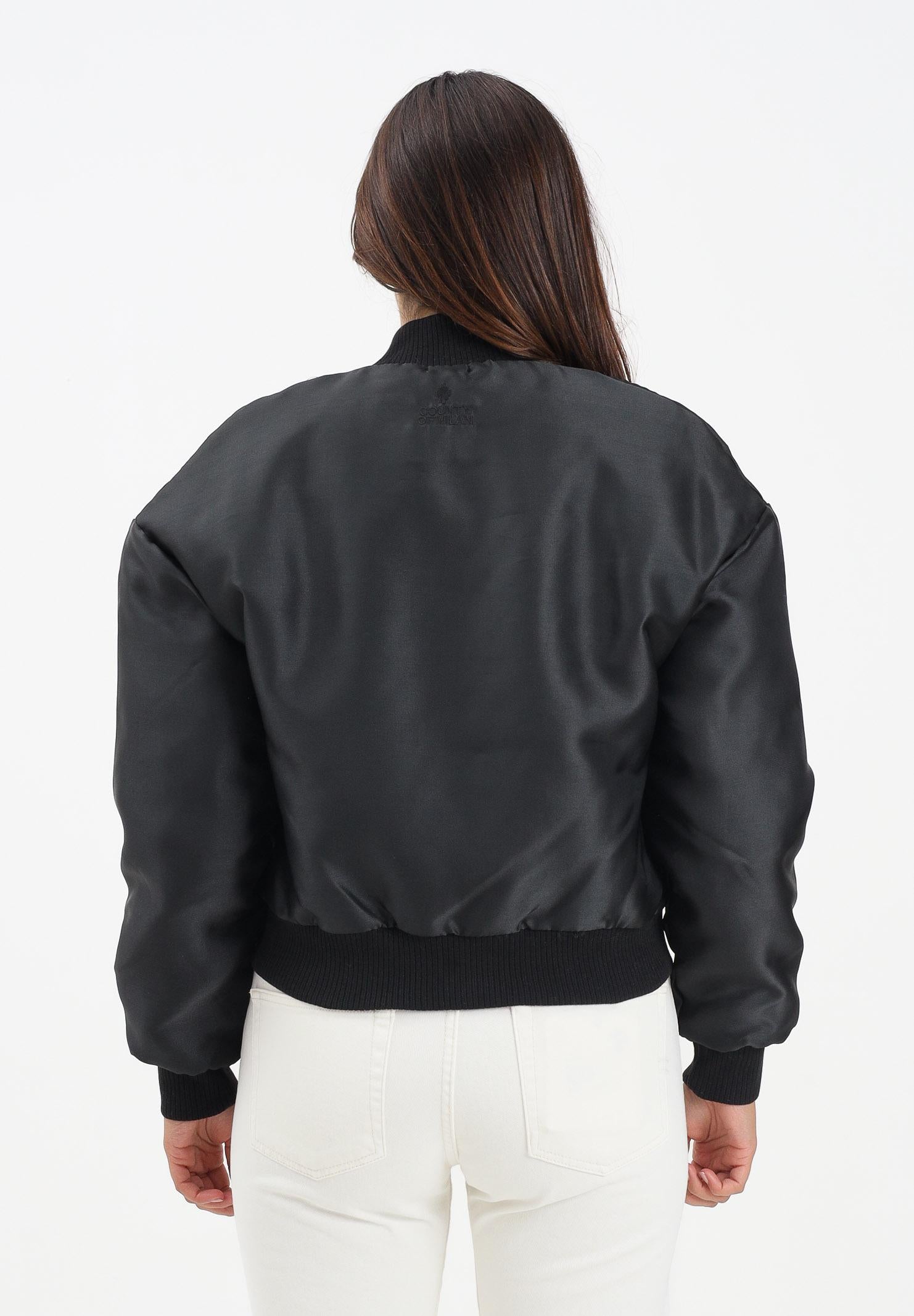 MARCELO BURLON COUNTY OF MILAN Bomber nero da donna con ricamo ali 25ICM30004 NE MARCELO BURLON COUNTY OF MILAN 