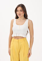 ELISABETTA FRANCHI Canotta avorio da donna in maglia à jour TK74B61E2 360 ELISABETTA FRANCHI 