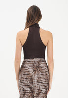 ELISABETTA FRANCHI Body smanicato marrone da donna con dettaglio gioiello BO01761E2 EV9 ELISABETTA FRANCHI 