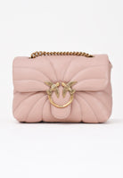 PINKO Borsa a tracolla Mini Love Bag Puff rosa da donna in nappa con trapuntatura Butterfly 100039A1EX O81Q PINKO 