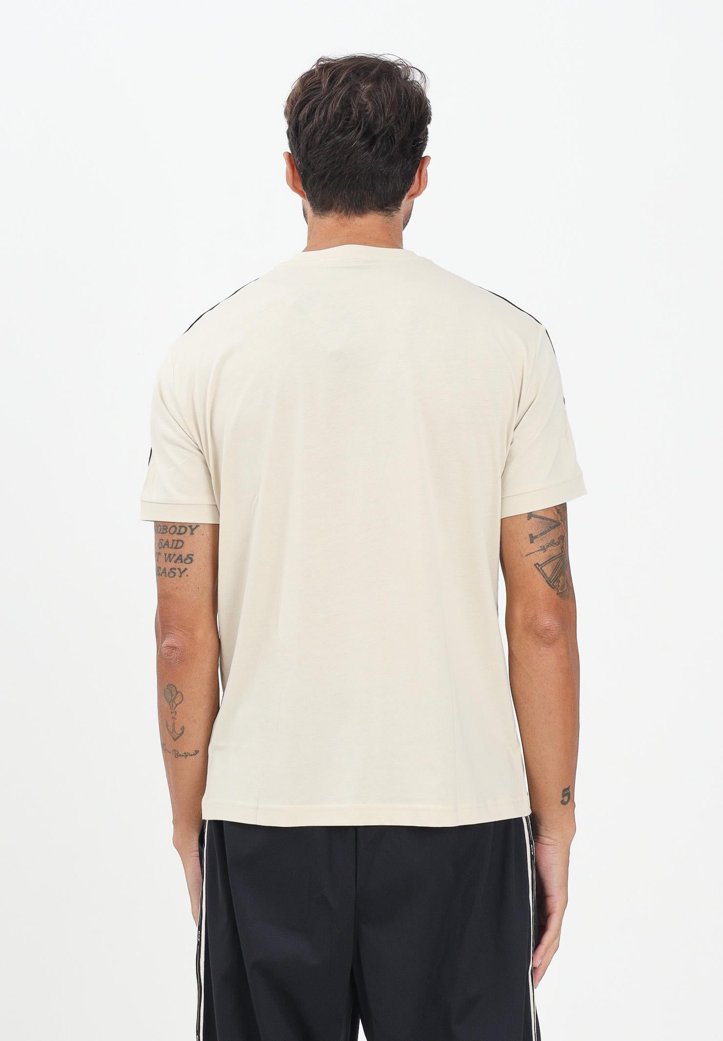 EA7 T-shirt a manica corta panna da uomo con bande logate 7M000956AF10375 M1218 EA7 