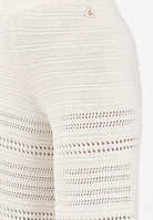 AKEP Pantalone panna da donna in maglia traforata PTKD11005 V2 AKEP 