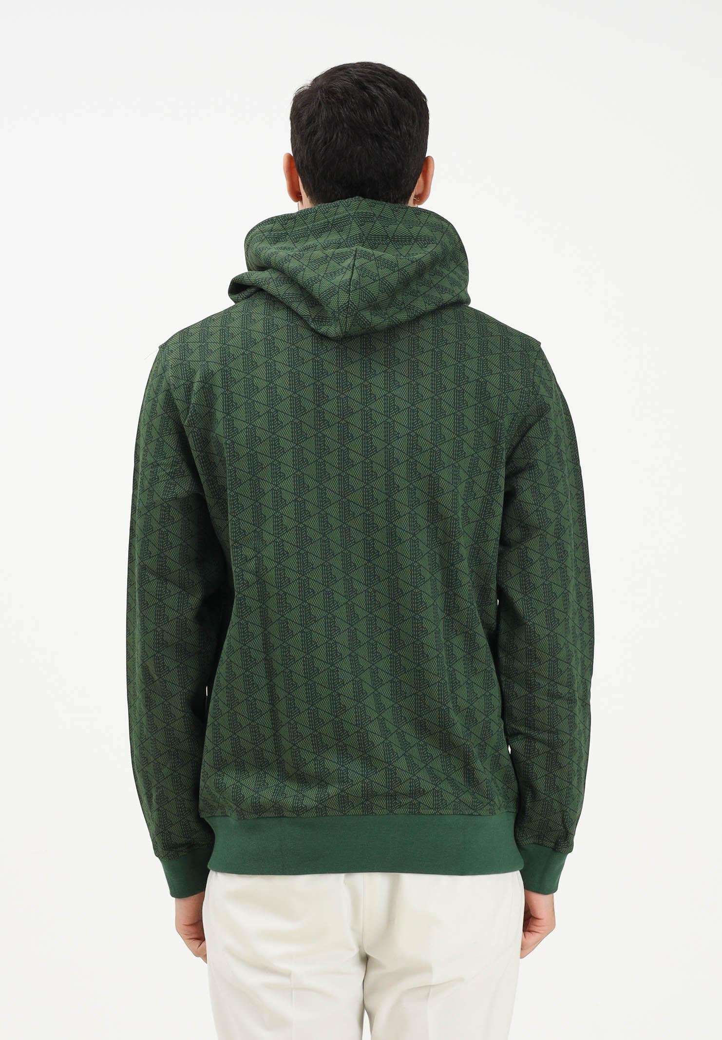LACOSTE Felpa con cappuccio Monogram verde da uomo SH5885 D1R LACOSTE 