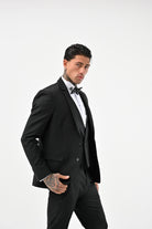 PATRIZIA PEPE Giacca smoking nera da uomo con revers in raso 5SB661A590 K103 PATRIZIA PEPE 