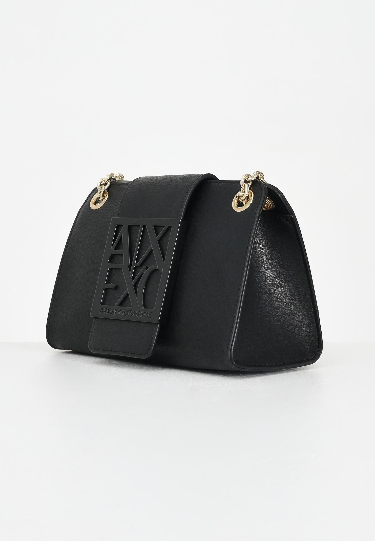 ARMANI EXCHANGE Borsa a tracolla nera da donna con placca logo XW000281AF13672 UC001 ARMANI EXCHANGE 