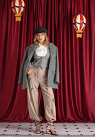 SIMONA CORSELLINI Pantalone elegante beige da donna con applicazioni gioiello A25CPPA02101-C00237 V0703 SIMONA CORSELLINI 