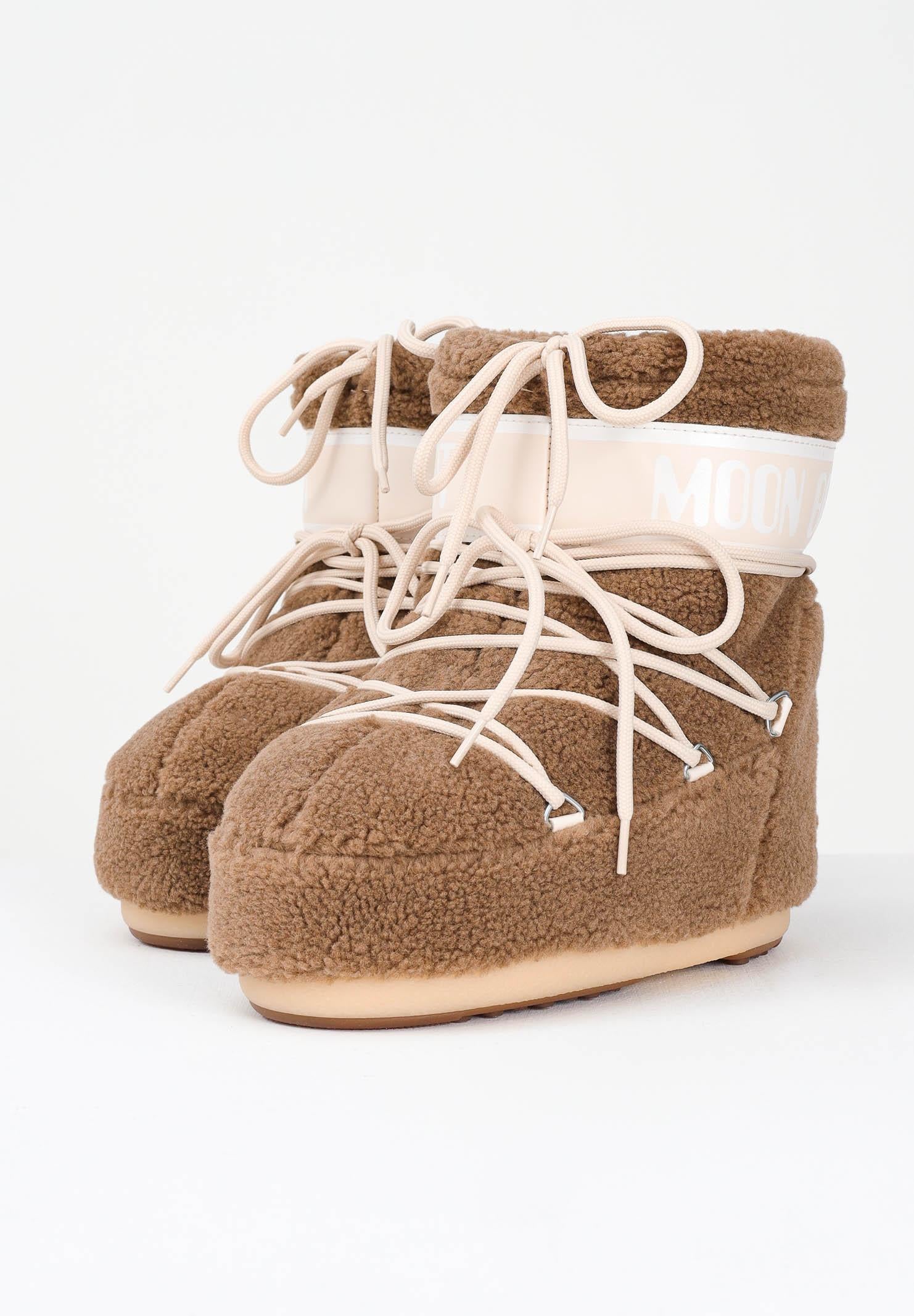 MOON BOOT Stivali da neve ICON LOW in teddy marroni da donna 80D1409700 M047 MOON BOOT 