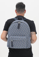 CALVIN KLEIN Zaino blu da uomo in tessuto jacquard con monogramma LV04G3116G K6B CALVIN KLEIN 