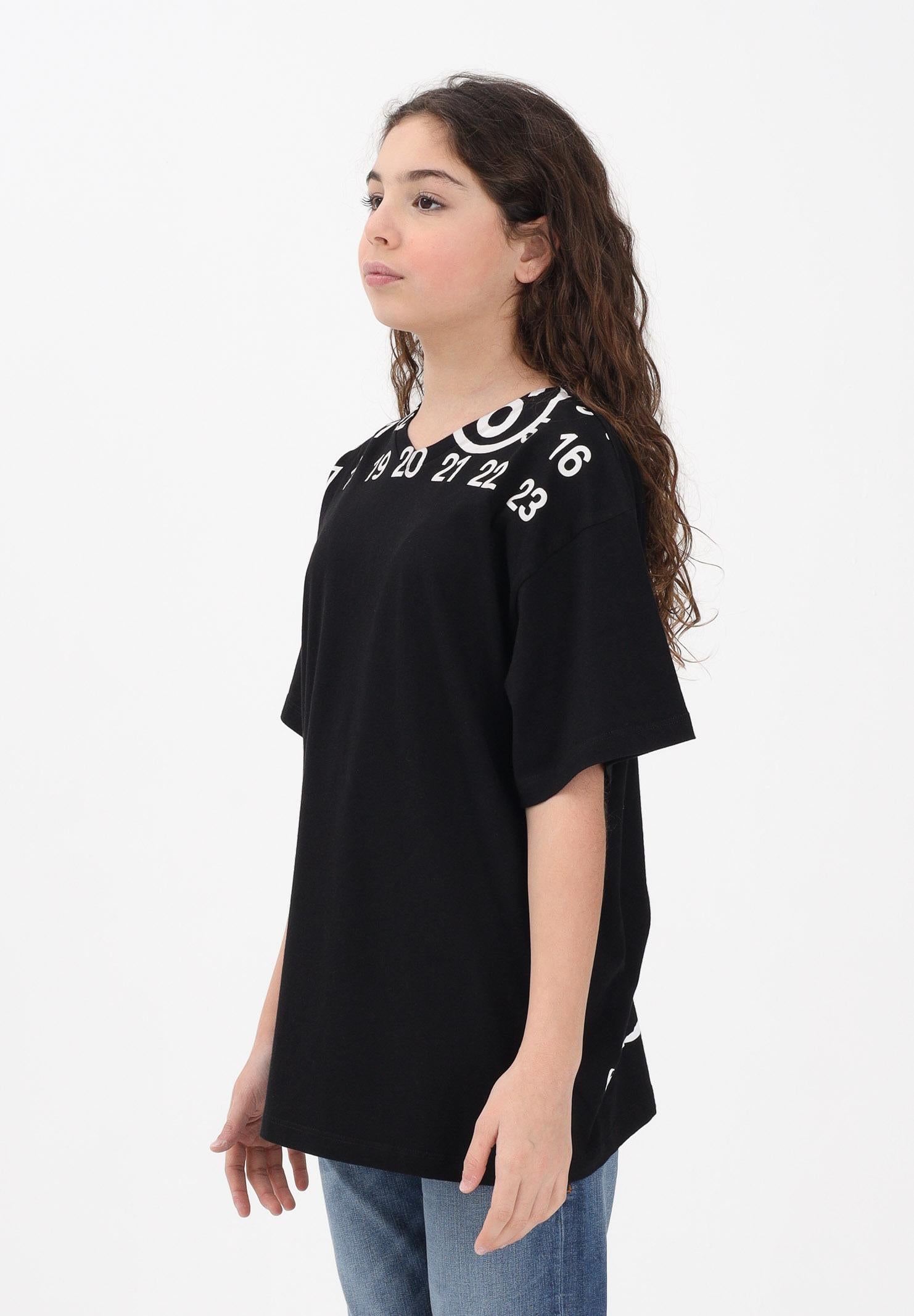 MAISON MARGIELA T-shirt a manica corta nera per donna, ragazzi e bambini con stampa M60986MM02Y M6900 MAISON MARGIELA 