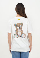 BARROW T-shirt a manica corta bianca per uomo e donna con stampa teddy S5BWUATH150 002 BARROW 