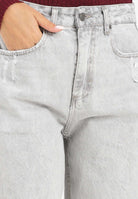 VICOLO Jeans Phoebe da donna in denim grigio chiaro dal lavaggio vintage DF5139 VU VICOLO 