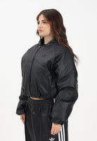 ADIDAS ORIGINALS Bomber Pleather Bomber Synthetic Down nero da donna JX5332 . ADIDAS ORIGINALS 