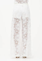 PINKO Pantalone LAURIE bianco da donna in pizzo rebrodé floreale<BR/> 106662A381 Z05 PINKO 