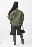 DIESEL Bomber verde militare per donna, ragazzi e bambini con maxi logo Oval Diesel J023980KAUX K513 DIESEL 