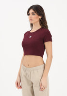 ADIDAS ORIGINALS T-shirt a manica corta ESS RIG bordeaux da donna KD3838 . ADIDAS ORIGINALS 
