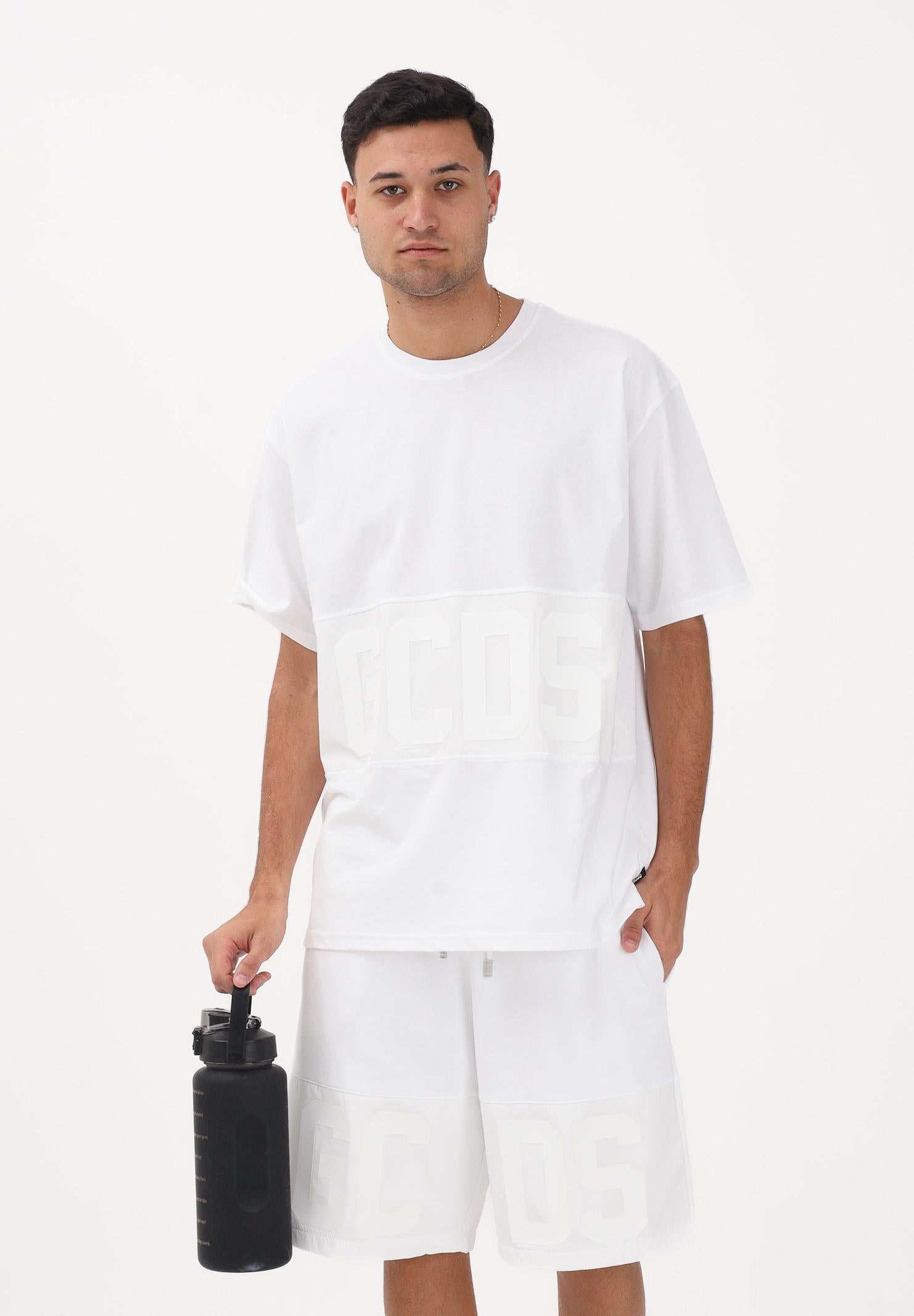 GCDS T-shirt a manica corta bianca per uomo e donna con logo Z0MLQC109J101 100A GCDS 