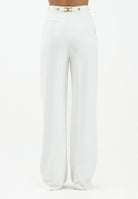 ELISABETTA FRANCHI Pantalone elegante avorio da donna con accessorio gioiello PA09956E2 360 ELISABETTA FRANCHI 