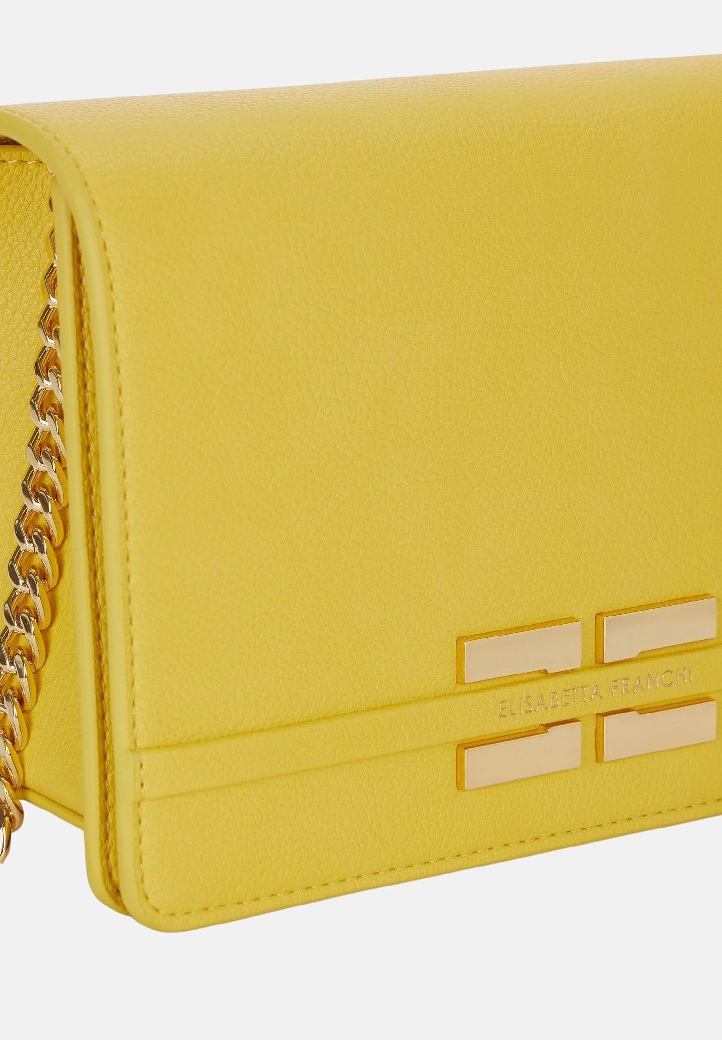 ELISABETTA FRANCHI Pochette gialla da donna con logo BS39A61E2 EV4 ELISABETTA FRANCHI 