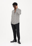 PATRIZIA PEPE Camicia a manica lunga panna da uomo con fantasia astratta 5C0310A093 FG81 PATRIZIA PEPE 