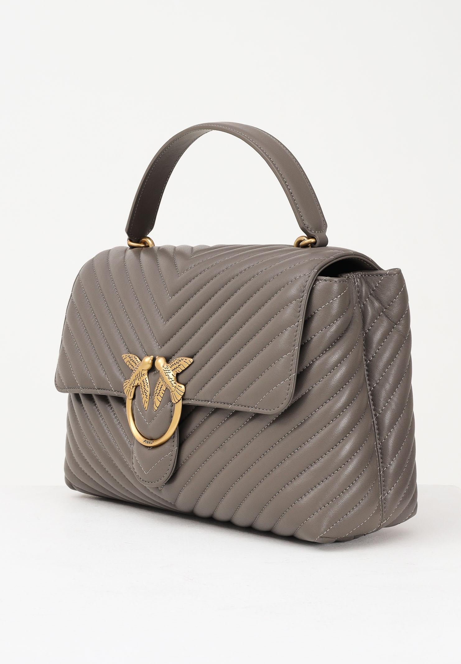 PINKO Shopper Big Love Bag Puff grigio asfalto da donna 100042A0GK K33Q PINKO 