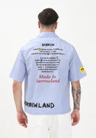 BARROW Camicia a manica corta azzurra per uomo e donna con stampe e motivo a righe S5BWUASI061 BW035 BARROW 