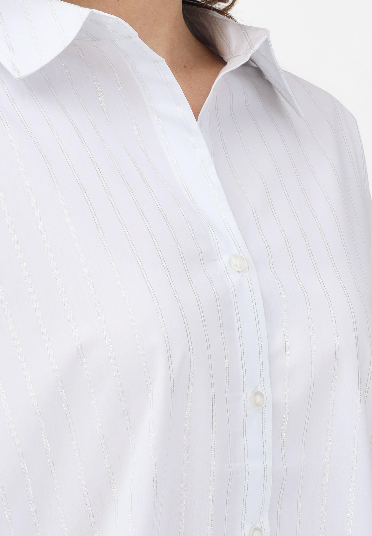 JDY Camicia a manica lunga bianca da donna con sottili righe verticali 15359455 WISI JDY 