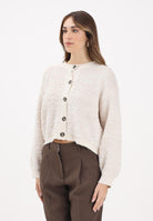 JDY Cardigan beige da donna in maglia bouclé 15337012 Birch JDY 