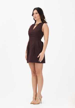 ELISABETTA FRANCHI Abito corto marrone da donna con placche AB85661E2 644 ELISABETTA FRANCHI 