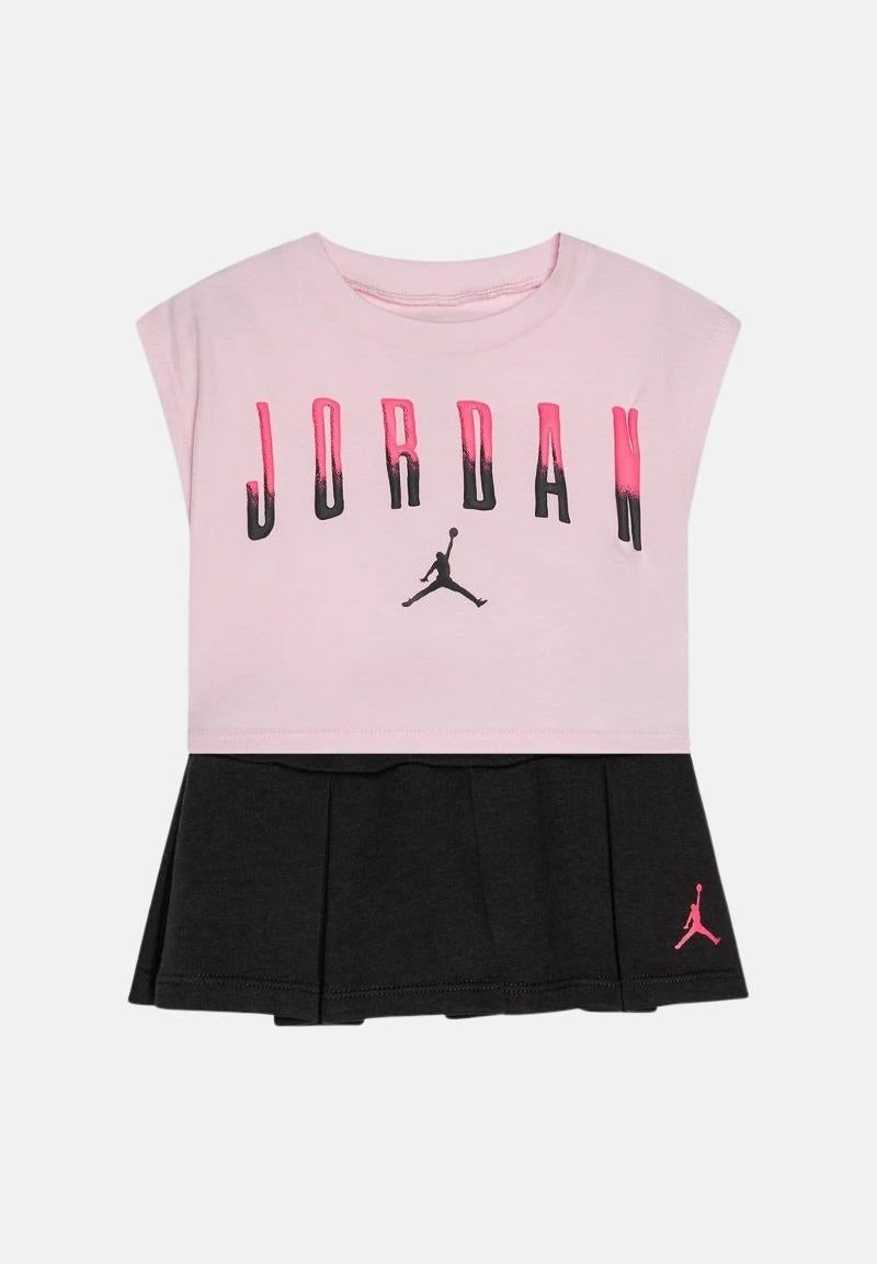 JORDAN Completino rosa e nero da neonato con stampa logo 15D974 G0T JORDAN 