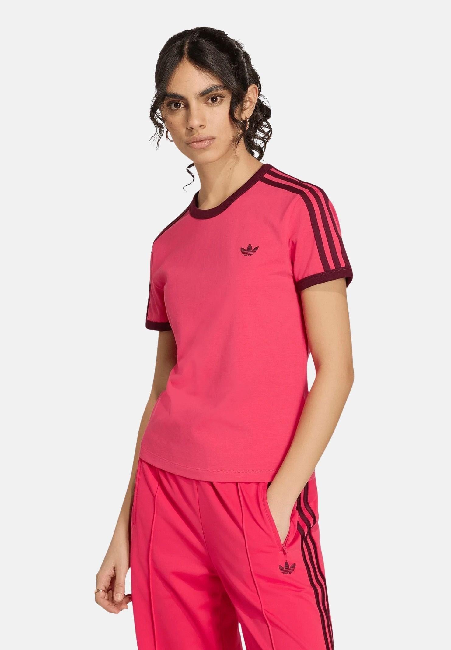 ADIDAS ORIGINALS t-shirt 3-Stripes Vivid Red / Black rosso donna. KW0234 . ADIDAS ORIGINALS 