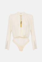 ELISABETTA FRANCHI Body panna da donna con dettagli gioiello CB00557E2 DZ9 ELISABETTA FRANCHI 