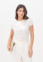 MAX MARA Maglia a manica corta Saio panna da donna con paillette 2526366091600 001 MAX MARA 